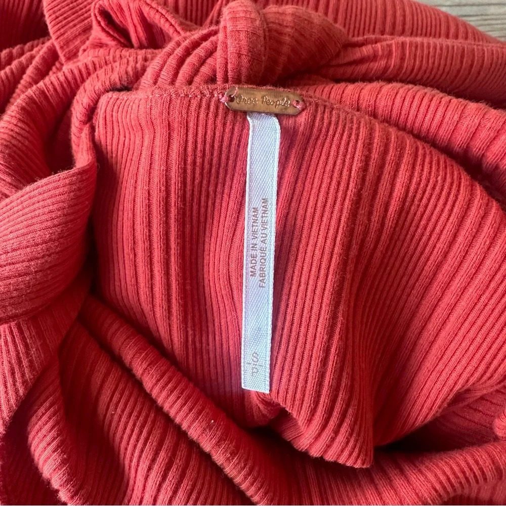 Free people Into you ribbed maxi dress orange/ red size small boho, like new - Picture 9 of 9